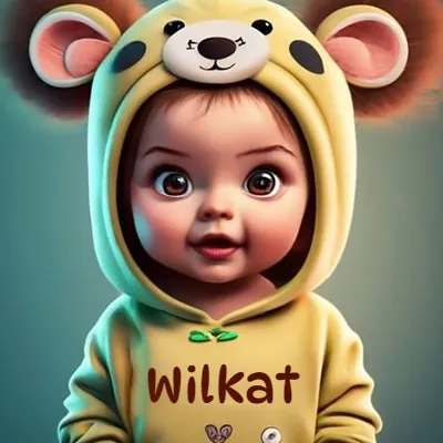 Bebé con overol completo de osito amarillo, gorro con orejas grandes, diseño de cara de oso, nombre en el pecho. - Wilkat