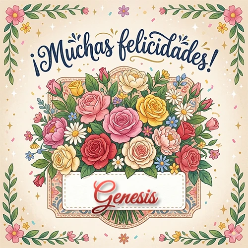 Estilo clásico y delicado. Un enorme y lujoso ramo de flores coloridas como rosas y jazmines en tonos rosa, amarillo y rojo. Texto superior 