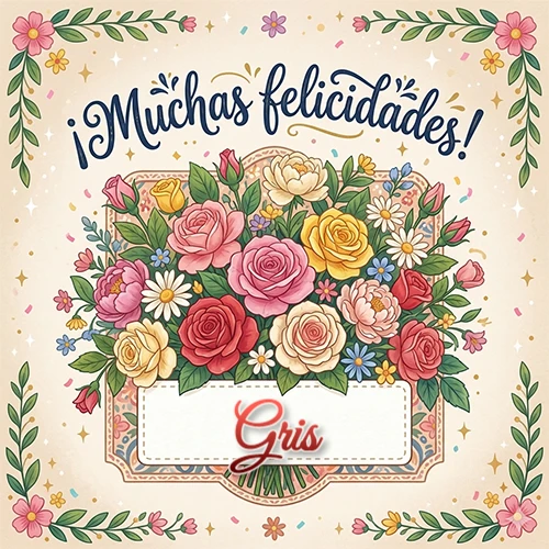 Estilo clásico y delicado. Un enorme y lujoso ramo de flores coloridas como rosas y jazmines en tonos rosa, amarillo y rojo. Texto superior 