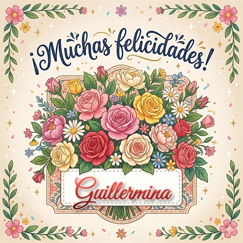 Estilo clásico y delicado. Un enorme y lujoso ramo de flores coloridas como rosas y jazmines en tonos rosa, amarillo y rojo. Texto superior 