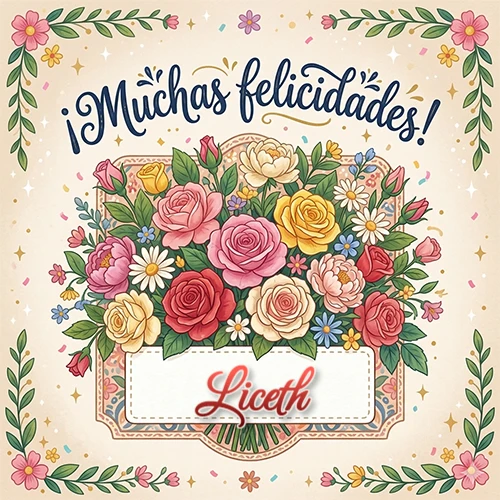 Estilo clásico y delicado. Un enorme y lujoso ramo de flores coloridas como rosas y jazmines en tonos rosa, amarillo y rojo. Texto superior 