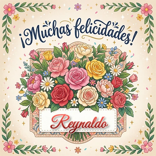 Estilo clásico y delicado. Un enorme y lujoso ramo de flores coloridas como rosas y jazmines en tonos rosa, amarillo y rojo. Texto superior 