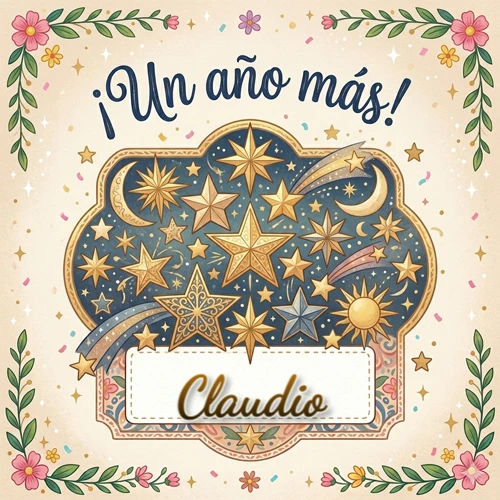 Diseño mágico del espacio. Fondo azul oscuro lleno de estrellas doradas y lunas brillantes. Texto superior 