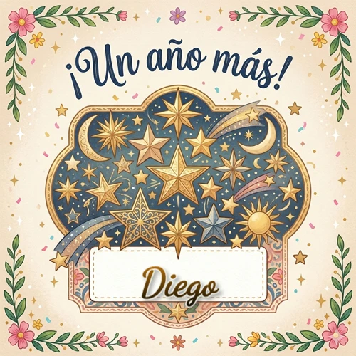 Diseño mágico del espacio. Fondo azul oscuro lleno de estrellas doradas y lunas brillantes. Texto superior 