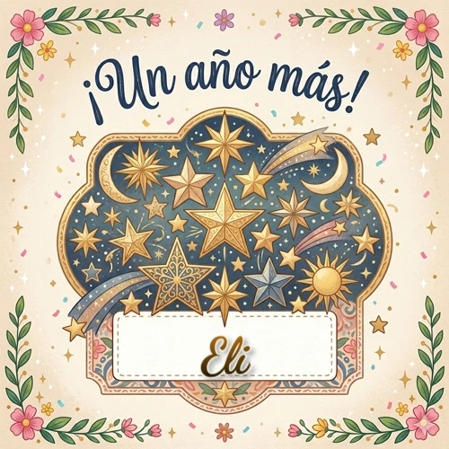 Diseño mágico del espacio. Fondo azul oscuro lleno de estrellas doradas y lunas brillantes. Texto superior 