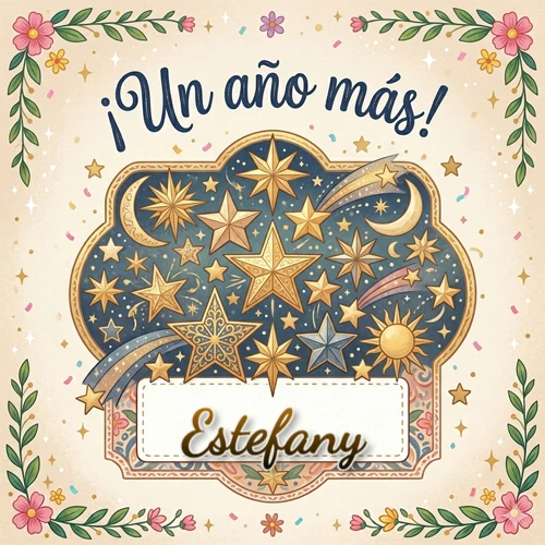 Diseño mágico del espacio. Fondo azul oscuro lleno de estrellas doradas y lunas brillantes. Texto superior 