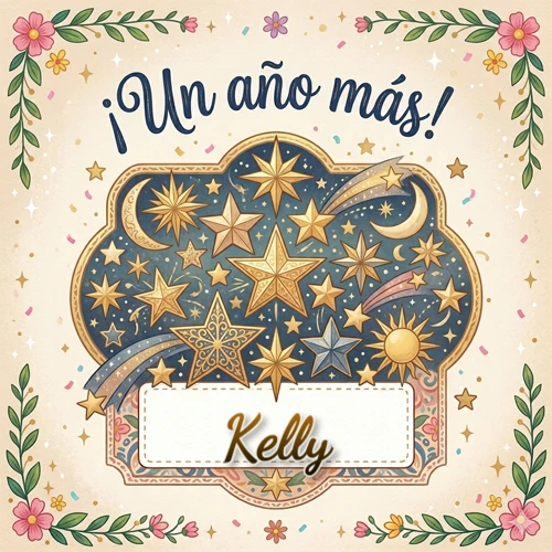 Diseño mágico del espacio. Fondo azul oscuro lleno de estrellas doradas y lunas brillantes. Texto superior 