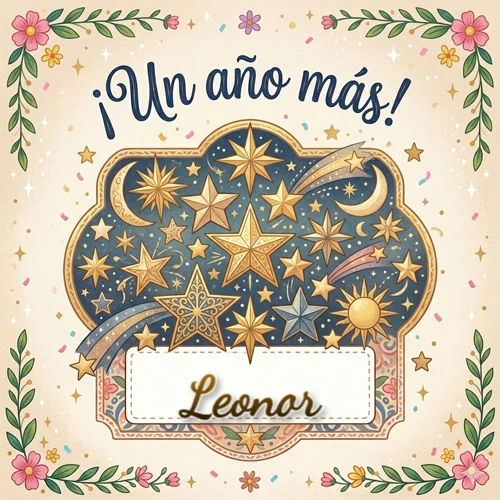 Diseño mágico del espacio. Fondo azul oscuro lleno de estrellas doradas y lunas brillantes. Texto superior 