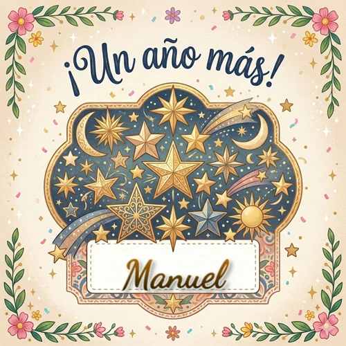 Diseño mágico del espacio. Fondo azul oscuro lleno de estrellas doradas y lunas brillantes. Texto superior 