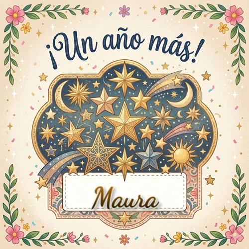 Diseño mágico del espacio. Fondo azul oscuro lleno de estrellas doradas y lunas brillantes. Texto superior 