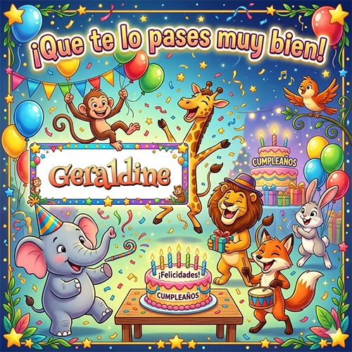 Diseño alegre e infantil. Animales de la selva (elefante, jirafa, león, mono) celebrando. Texto Diseño alegre e infantil. Animales de la selva (elefante, jirafa, león, mono) celebrando. Texto