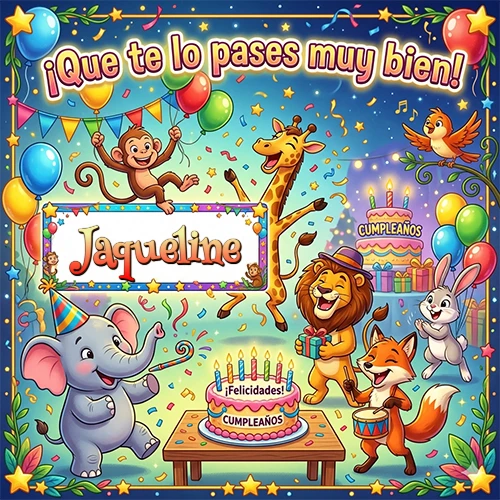 Diseño alegre e infantil. Animales de la selva (elefante, jirafa, león, mono) celebrando. Texto Diseño alegre e infantil. Animales de la selva (elefante, jirafa, león, mono) celebrando. Texto