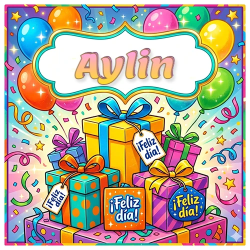 Ilustración colorida y vibrante. Cajas de regalo con papel brillante y cintas, etiquetas que dicen 