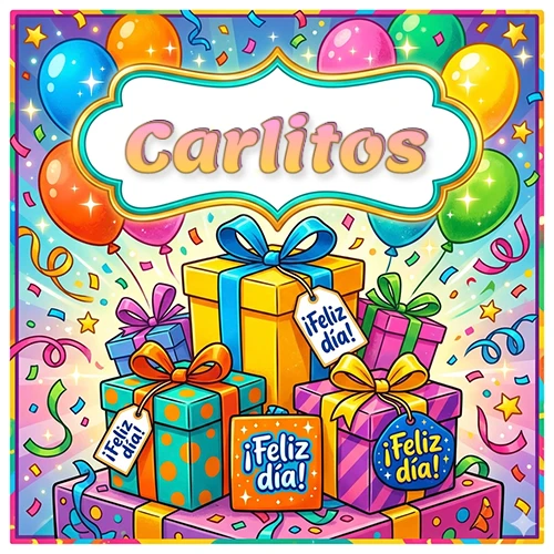 Ilustración colorida y vibrante. Cajas de regalo con papel brillante y cintas, etiquetas que dicen 