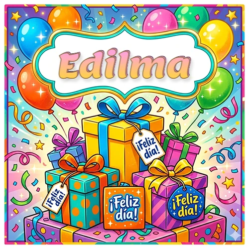 Ilustración colorida y vibrante. Cajas de regalo con papel brillante y cintas, etiquetas que dicen 