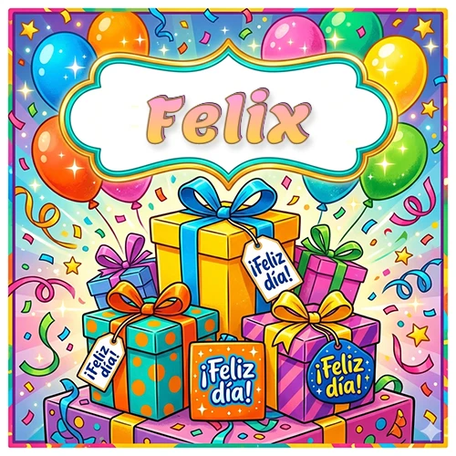 Ilustración colorida y vibrante. Cajas de regalo con papel brillante y cintas, etiquetas que dicen 