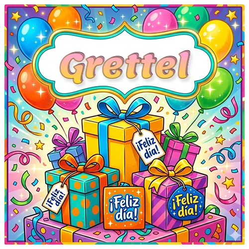 Ilustración colorida y vibrante. Cajas de regalo con papel brillante y cintas, etiquetas que dicen 