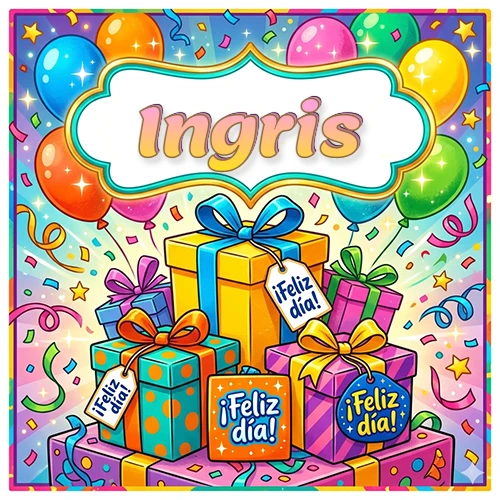 Ilustración colorida y vibrante. Cajas de regalo con papel brillante y cintas, etiquetas que dicen 