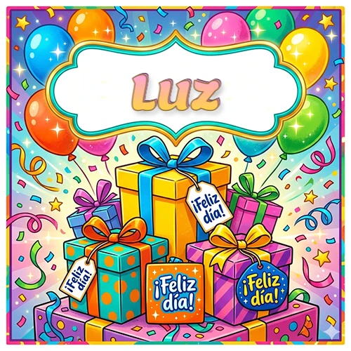 Ilustración colorida y vibrante. Cajas de regalo con papel brillante y cintas, etiquetas que dicen 