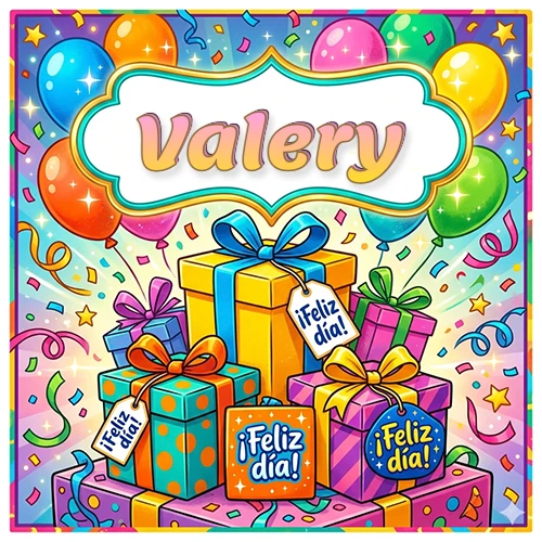 Ilustración colorida y vibrante. Cajas de regalo con papel brillante y cintas, etiquetas que dicen 