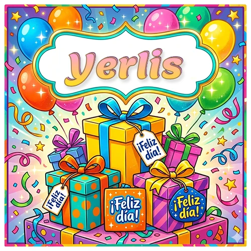 Ilustración colorida y vibrante. Cajas de regalo con papel brillante y cintas, etiquetas que dicen 