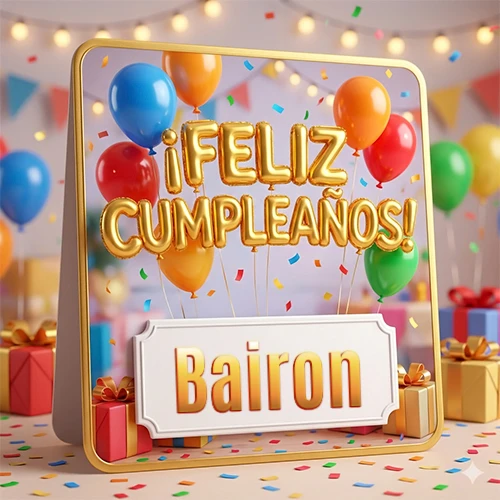 Diseño 3D profesional y premium. Globos dorados gigantes formando la palabra 