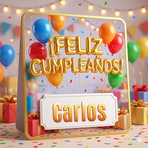 Diseño 3D profesional y premium. Globos dorados gigantes formando la palabra 