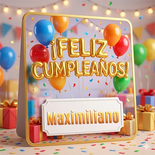 Diseño 3D profesional y premium. Globos dorados gigantes formando la palabra 