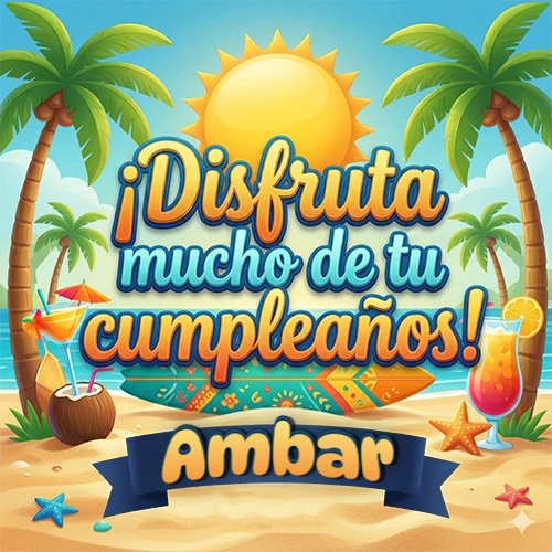 Diseño de playa veraniego. Palmeras, arena dorada y olas del mar claro. Texto 