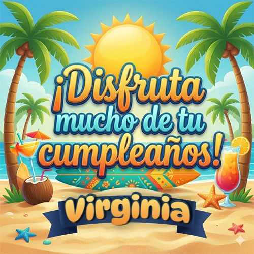 Diseño de playa veraniego. Palmeras, arena dorada y olas del mar claro. Texto 