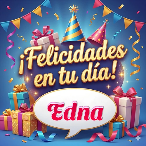 Diseño moderno y elegante. Fondo azul rey con cajas de regalo, sombreros de fiesta y cintas. Texto central 