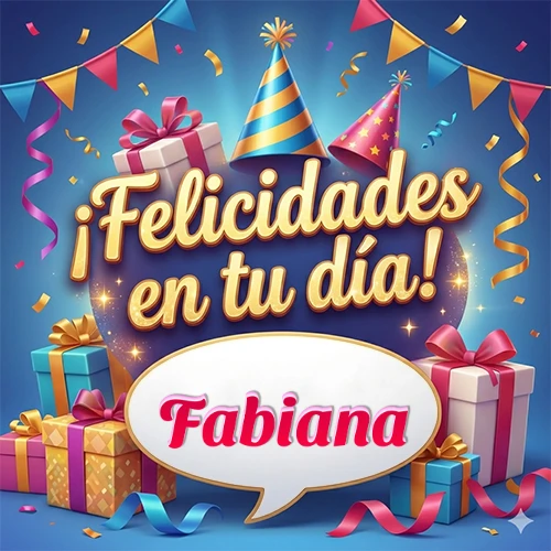 Diseño moderno y elegante. Fondo azul rey con cajas de regalo, sombreros de fiesta y cintas. Texto central 