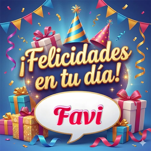 Diseño moderno y elegante. Fondo azul rey con cajas de regalo, sombreros de fiesta y cintas. Texto central 