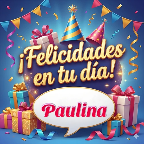 Diseño moderno y elegante. Fondo azul rey con cajas de regalo, sombreros de fiesta y cintas. Texto central 