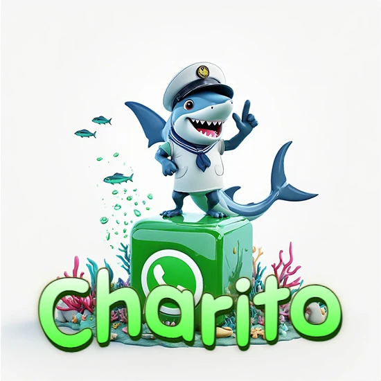 Fondo marino con un tiburón capitán sobre un cubo verde de WhatsApp. Arrecifes de coral, peces y burbujas. Nombre en verde claro en la parte delantera del cubo. Diseño con el nombre Charito. Fondo marino con un tiburón capitán sobre un cubo verde de WhatsApp. Arrecifes de coral, peces y burbujas. Nombre en verde claro en la parte delantera del cubo. Diseño con el nombre Charito.