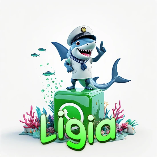 Fondo marino con un tiburón capitán sobre un cubo verde de WhatsApp. Arrecifes de coral, peces y burbujas. Nombre en verde claro en la parte delantera del cubo. Diseño con el nombre Ligia. Fondo marino con un tiburón capitán sobre un cubo verde de WhatsApp. Arrecifes de coral, peces y burbujas. Nombre en verde claro en la parte delantera del cubo. Diseño con el nombre Ligia.