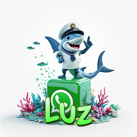 Fondo marino con un tiburón capitán sobre un cubo verde de WhatsApp. Arrecifes de coral, peces y burbujas. Nombre en verde claro en la parte delantera del cubo. Diseño con el nombre Luz. Fondo marino con un tiburón capitán sobre un cubo verde de WhatsApp. Arrecifes de coral, peces y burbujas. Nombre en verde claro en la parte delantera del cubo. Diseño con el nombre Luz.