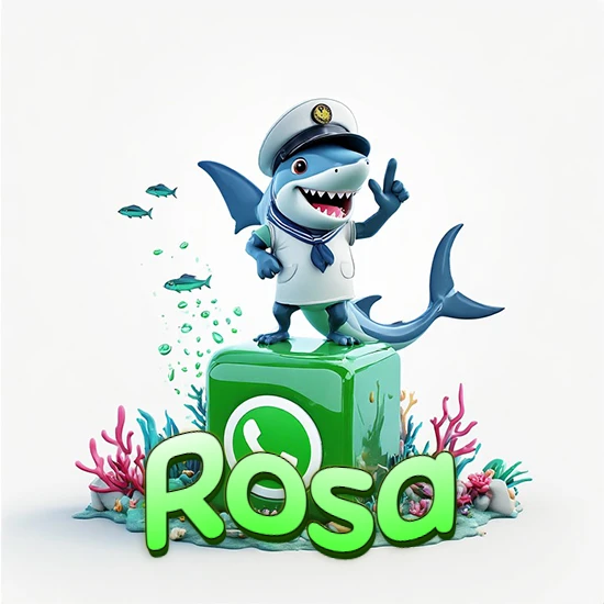 Fondo marino con un tiburón capitán sobre un cubo verde de WhatsApp. Arrecifes de coral, peces y burbujas. Nombre en verde claro en la parte delantera del cubo. Diseño con el nombre Rosa. Fondo marino con un tiburón capitán sobre un cubo verde de WhatsApp. Arrecifes de coral, peces y burbujas. Nombre en verde claro en la parte delantera del cubo. Diseño con el nombre Rosa.