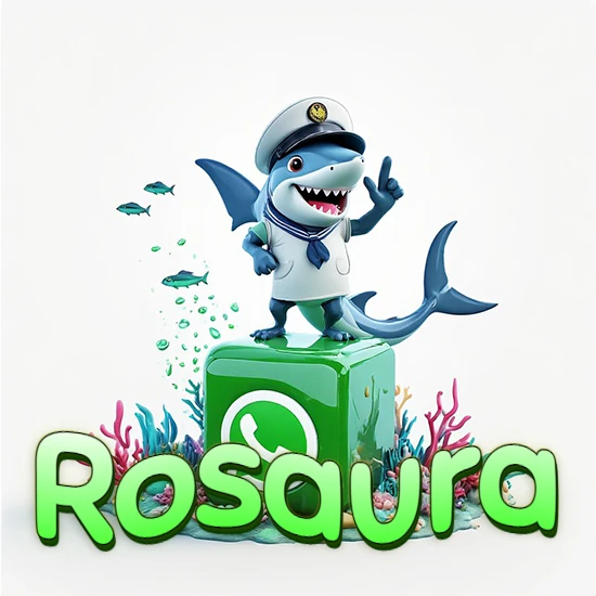 Fondo marino con un tiburón capitán sobre un cubo verde de WhatsApp. Arrecifes de coral, peces y burbujas. Nombre en verde claro en la parte delantera del cubo. Diseño con el nombre Rosaura. Fondo marino con un tiburón capitán sobre un cubo verde de WhatsApp. Arrecifes de coral, peces y burbujas. Nombre en verde claro en la parte delantera del cubo. Diseño con el nombre Rosaura.