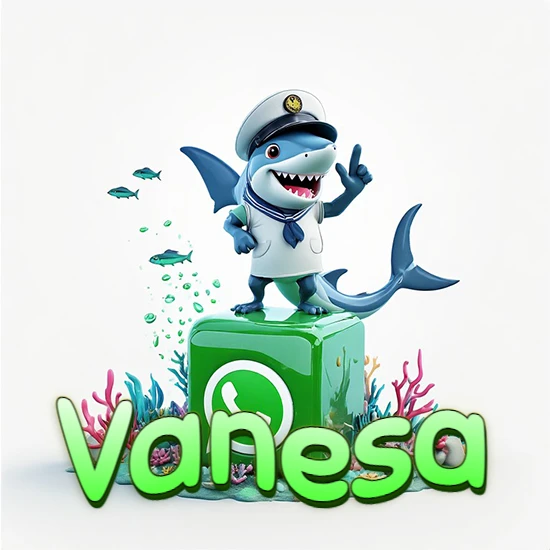 Fondo marino con un tiburón capitán sobre un cubo verde de WhatsApp. Arrecifes de coral, peces y burbujas. Nombre en verde claro en la parte delantera del cubo. Diseño con el nombre Vanesa. Fondo marino con un tiburón capitán sobre un cubo verde de WhatsApp. Arrecifes de coral, peces y burbujas. Nombre en verde claro en la parte delantera del cubo. Diseño con el nombre Vanesa.