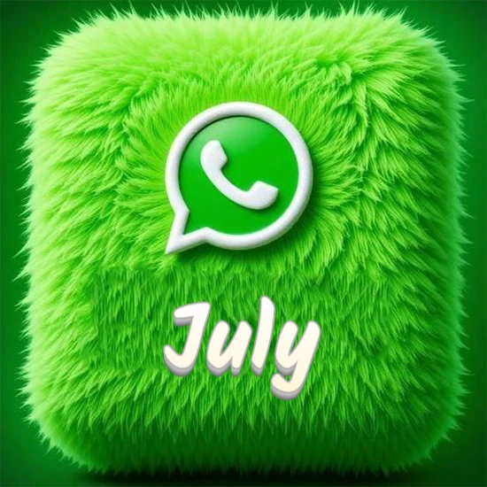 Cubo gigante cubierto de suave pelaje verde con el logotipo blanco de WhatsApp en 3D incrustado. Nombre en blanco suave que sigue la textura del pelaje en la parte inferior. Diseño con el nombre July. Cubo gigante cubierto de suave pelaje verde con el logotipo blanco de WhatsApp en 3D incrustado. Nombre en blanco suave que sigue la textura del pelaje en la parte inferior. Diseño con el nombre July.
