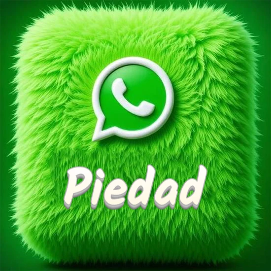 Cubo gigante cubierto de suave pelaje verde con el logotipo blanco de WhatsApp en 3D incrustado. Nombre en blanco suave que sigue la textura del pelaje en la parte inferior. Diseño con el nombre Piedad. Cubo gigante cubierto de suave pelaje verde con el logotipo blanco de WhatsApp en 3D incrustado. Nombre en blanco suave que sigue la textura del pelaje en la parte inferior. Diseño con el nombre Piedad.