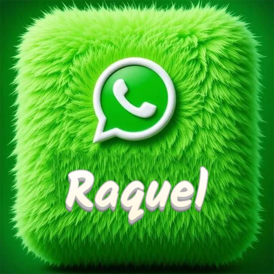 Cubo gigante cubierto de suave pelaje verde con el logotipo blanco de WhatsApp en 3D incrustado. Nombre en blanco suave que sigue la textura del pelaje en la parte inferior. Diseño con el nombre Raquel. Cubo gigante cubierto de suave pelaje verde con el logotipo blanco de WhatsApp en 3D incrustado. Nombre en blanco suave que sigue la textura del pelaje en la parte inferior. Diseño con el nombre Raquel.