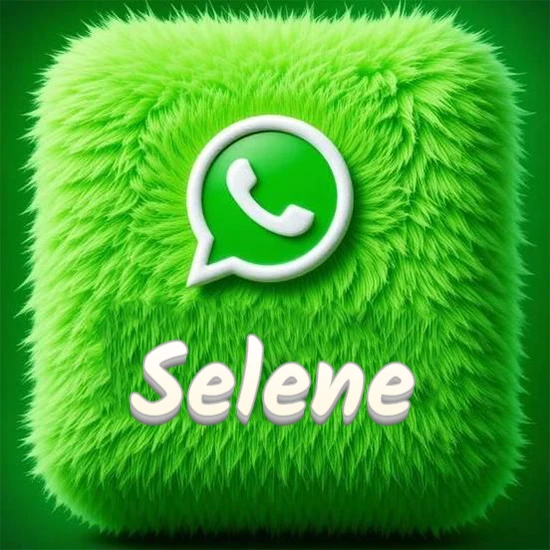Cubo gigante cubierto de suave pelaje verde con el logotipo blanco de WhatsApp en 3D incrustado. Nombre en blanco suave que sigue la textura del pelaje en la parte inferior. Diseño con el nombre Selene. Cubo gigante cubierto de suave pelaje verde con el logotipo blanco de WhatsApp en 3D incrustado. Nombre en blanco suave que sigue la textura del pelaje en la parte inferior. Diseño con el nombre Selene.