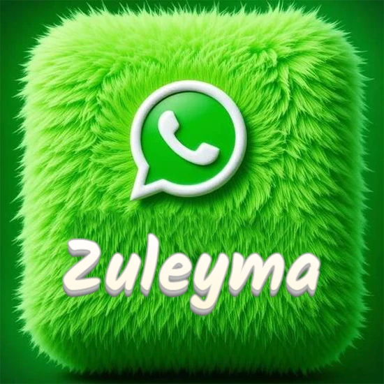 Cubo gigante cubierto de suave pelaje verde con el logotipo blanco de WhatsApp en 3D incrustado. Nombre en blanco suave que sigue la textura del pelaje en la parte inferior. Diseño con el nombre Zuleyma. Cubo gigante cubierto de suave pelaje verde con el logotipo blanco de WhatsApp en 3D incrustado. Nombre en blanco suave que sigue la textura del pelaje en la parte inferior. Diseño con el nombre Zuleyma.