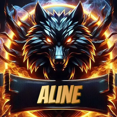 Diseño agresivo y poderoso de cabeza de lobo con ojos brillantes y halo de fuego, nombre incluido. - Ali Diseño agresivo y poderoso de cabeza de lobo con ojos brillantes y halo de fuego, nombre incluido. - Ali