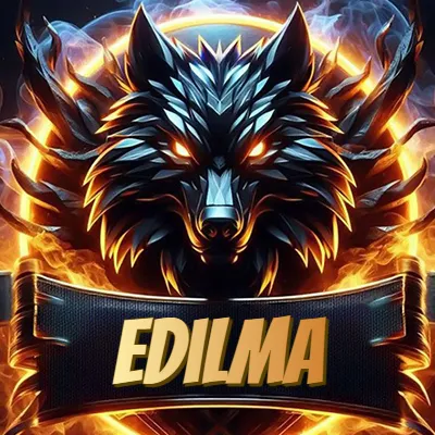 Diseño agresivo y poderoso de cabeza de lobo con ojos brillantes y halo de fuego, nombre incluido. - Edilma Diseño agresivo y poderoso de cabeza de lobo con ojos brillantes y halo de fuego, nombre incluido. - Edilma