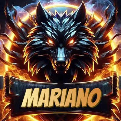 Diseño agresivo y poderoso de cabeza de lobo con ojos brillantes y halo de fuego, nombre incluido. - Mar Diseño agresivo y poderoso de cabeza de lobo con ojos brillantes y halo de fuego, nombre incluido. - Mar