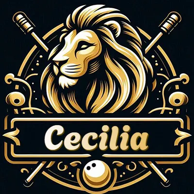 Logo clásico de cabeza de león en oro mate dentro de marco circular, nombre en rectángulo dorado. - Ceci