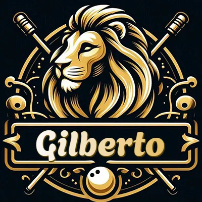 Logo clásico de cabeza de león en oro mate dentro de marco circular, nombre en rectángulo dorado. - Gilberto Logo clásico de cabeza de león en oro mate dentro de marco circular, nombre en rectángulo dorado. - Gilberto
